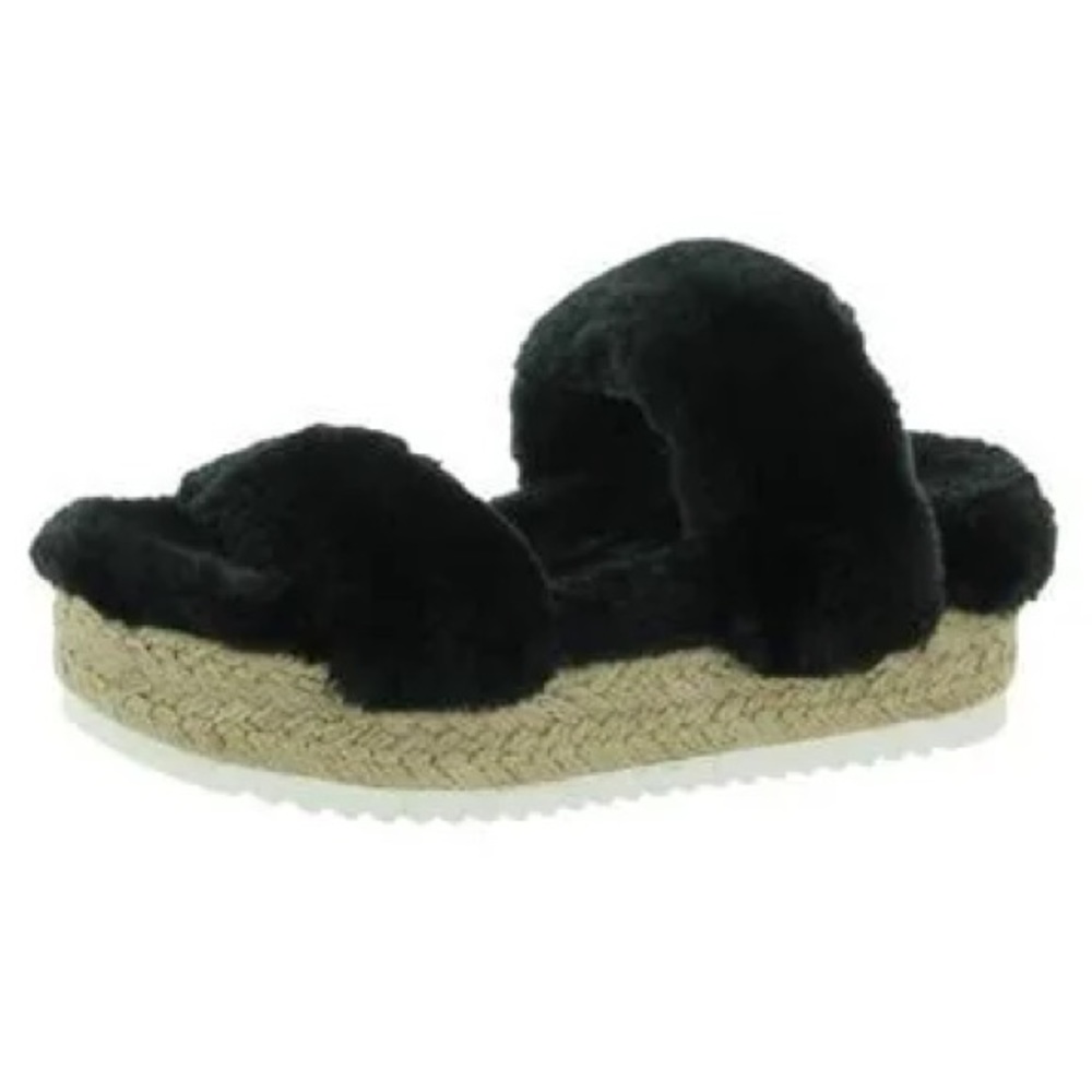 NWOB Steve Madden fuzzy espadrille platform sandals